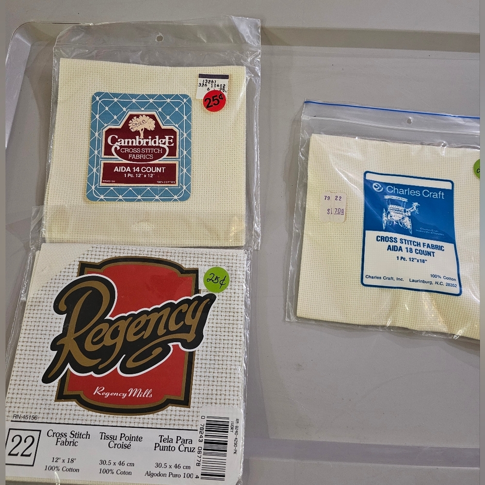 Cambridge and Regency Cross Stitch Fabric Set